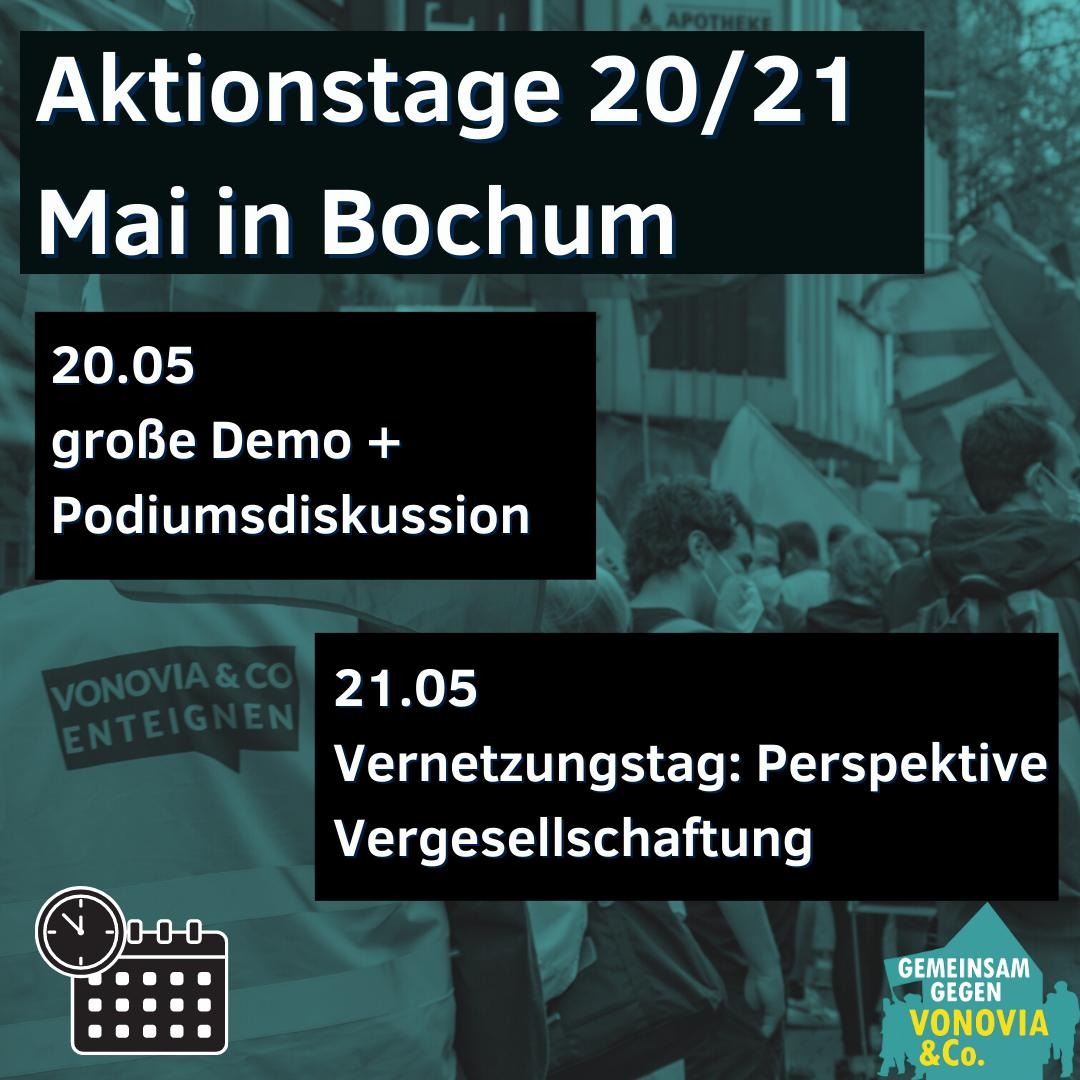 +++ save the date +++

Das Programm für die Aktionstage anlässlich der #novonovia-Hauptversammlung in #Bochum steht!

Haltet euch das Wochenende frei und erzählt es euren Freund*innen und Genoss*innen!

#mietenstopp #housingactionday #keinerenditemitdermiete