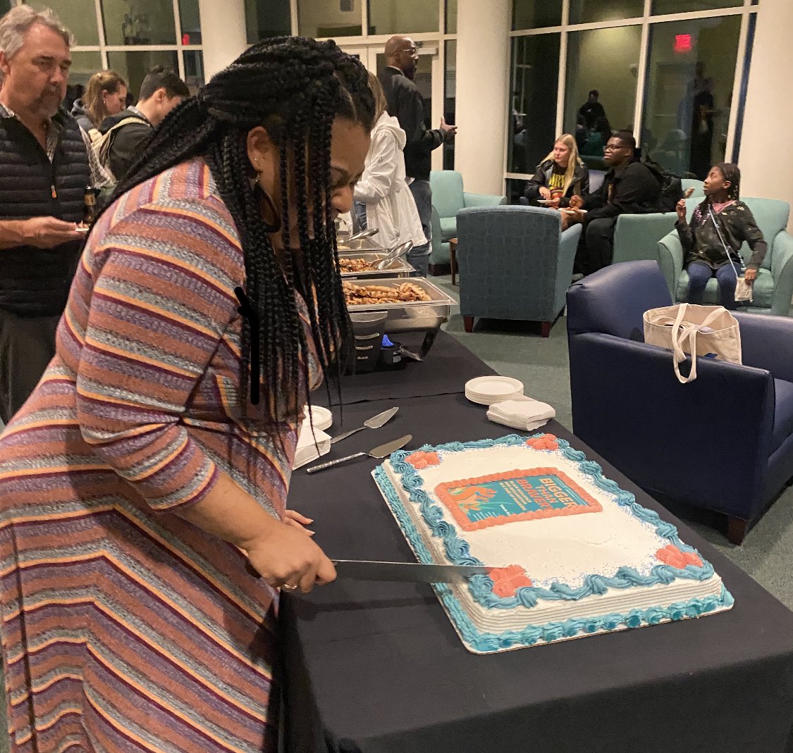 At <a href="/awpwriter/">AWP</a>? So are we! Stop by booths #609 &amp; 611 to say hi to us along with <a href="/UNCWCRW/">UNCW CreativeWriting</a> students and <a href="/EcotoneMagazine/">Ecotone Magazine</a>. Tomorrow 12-1 p.m. come by for cake, drinks and book signing with #BiggerThanBravery contributors <a href="/destinyoshay/">✨🌸 Dr. Destiny O. Birdsong 🌸✨</a>, <a href="/DeeshaPhilyaw/">Deesha Philyaw</a>, and Opal Moore!