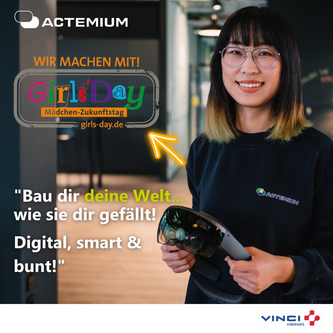 Girls´Day am 27.04.2023 – „Mach, was dir gefällt“
Wir sind dabei: ve.link/ohn9
#GirlsDay #GirlsDay2023 #MachWasDirGefällt #MädchenZukunftstag #AusbildungBeiActemium #DualesStudium #ActemiumDeutschland #oneVINCI