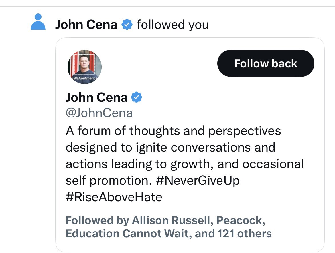 I forgot about Twitter for a minute and logged in to THIS! @JohnCena 👋🏼👋🏼👋🏼 what are you doing here?!