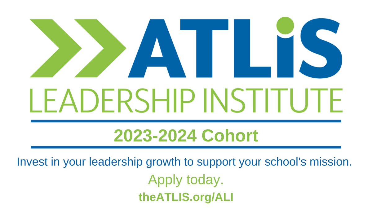 Calling all technology leaders and aspiring leaders: Invest in your professional development to support your #IndySchool's mission and vision. Apply for the ATLIS Leadership Institute today! theatlis.org/page/atlis-lea…
#TechLeader #TechnologyLeadership  #EdTech