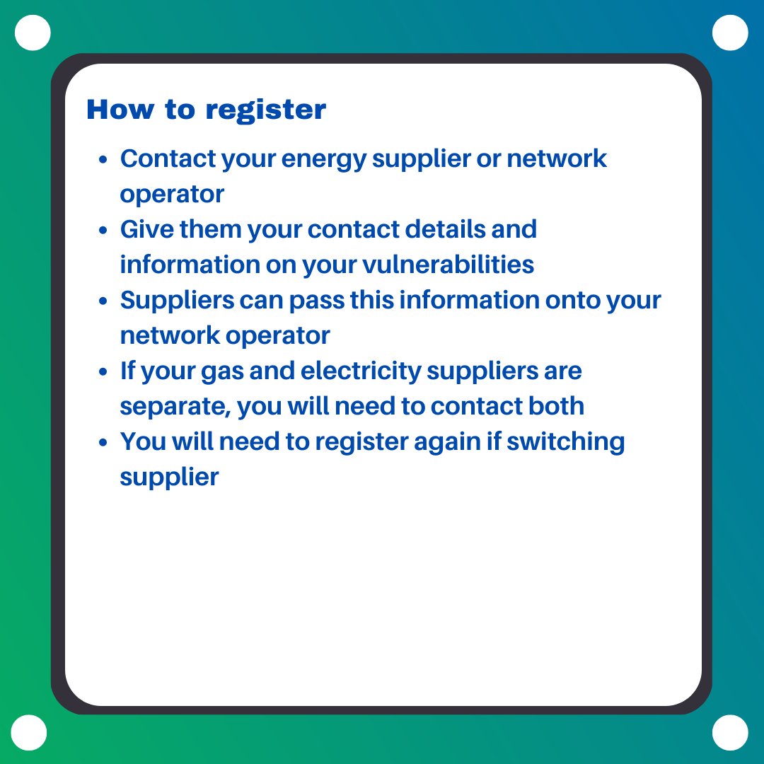 The Priority Services Register is a free support service that makes sure extra help is available to people in vulnerable situations. Find out if you're eligible for extra support from your energy suppliers.

#energysupplier #support