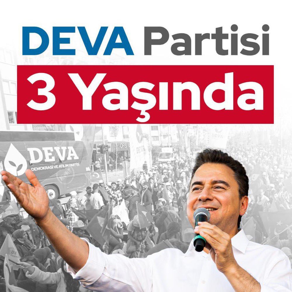 DEVA 'mız üç yaşında...

 @alibabacan @devapartisi

#UmudunDoğumgünü #AliBabacan 
#babacananlatıyor