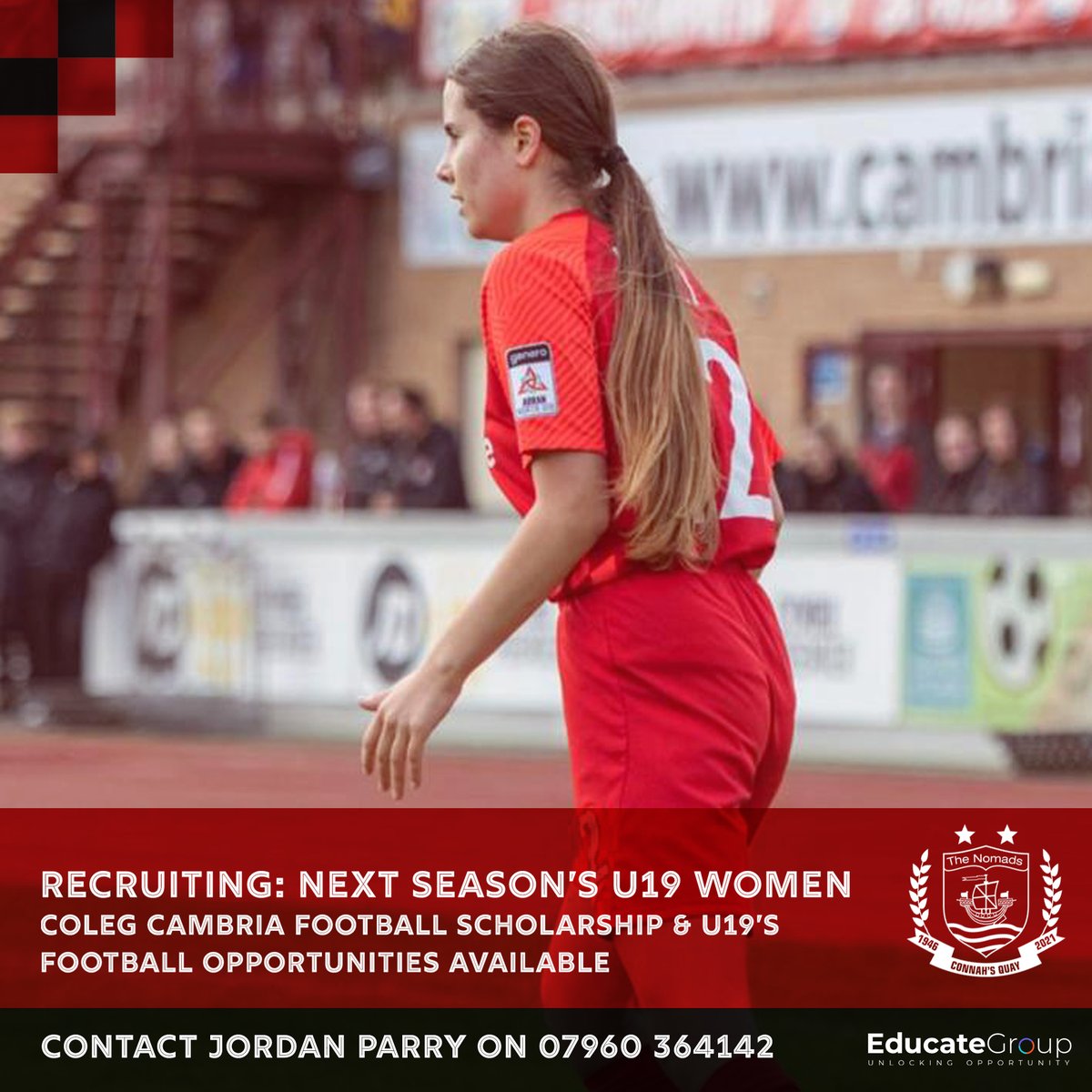 Connah's Quay Nomads FC (@the_nomads) on Twitter photo ๐ค๐ป We are looking for players for our Women's U19 team and also offering @colegcambria Girls Football Scholarships
๐ Starting new: U12, U14 and U16 girls teams in the 2023/24 season
Get in touch with <a href="/JordParry/">Jord Parry</a> for more information on either of these great opportunities ๐ค๐ป We are looking for players for our Women's U19 team and also offering @colegcambria Girls Football Scholarships
๐ Starting new: U12, U14 and U16 girls teams in the 2023/24 season
Get in touch with <a href="/JordParry/">Jord Parry</a> for more information on either of these great opportunities