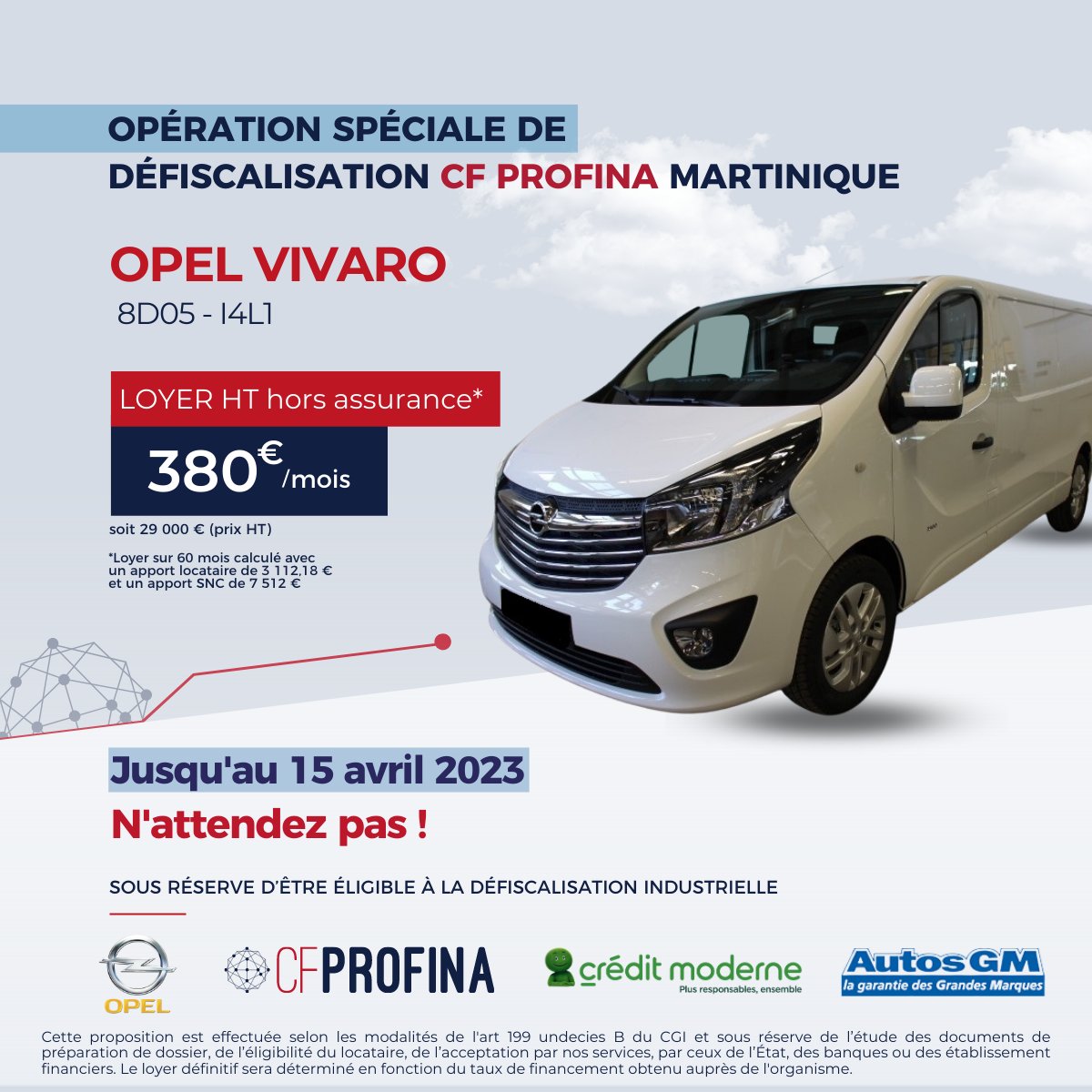 CF_Profina's tweet photo. [PROFINA MARTINIQUE]

Venez profiter de tarifs exceptionnels avec @cf_profina et Autos GM sur la gamme d'#opel vivaro, dès maintenant ! 🚙

Pour en savoir plus, contactez Sébastien  : 
📧 sebastien.edragas@cf-profina.com
📞 06 96 34 94 65

#offre #cfprofina https://t.co/edpDXtjx7X