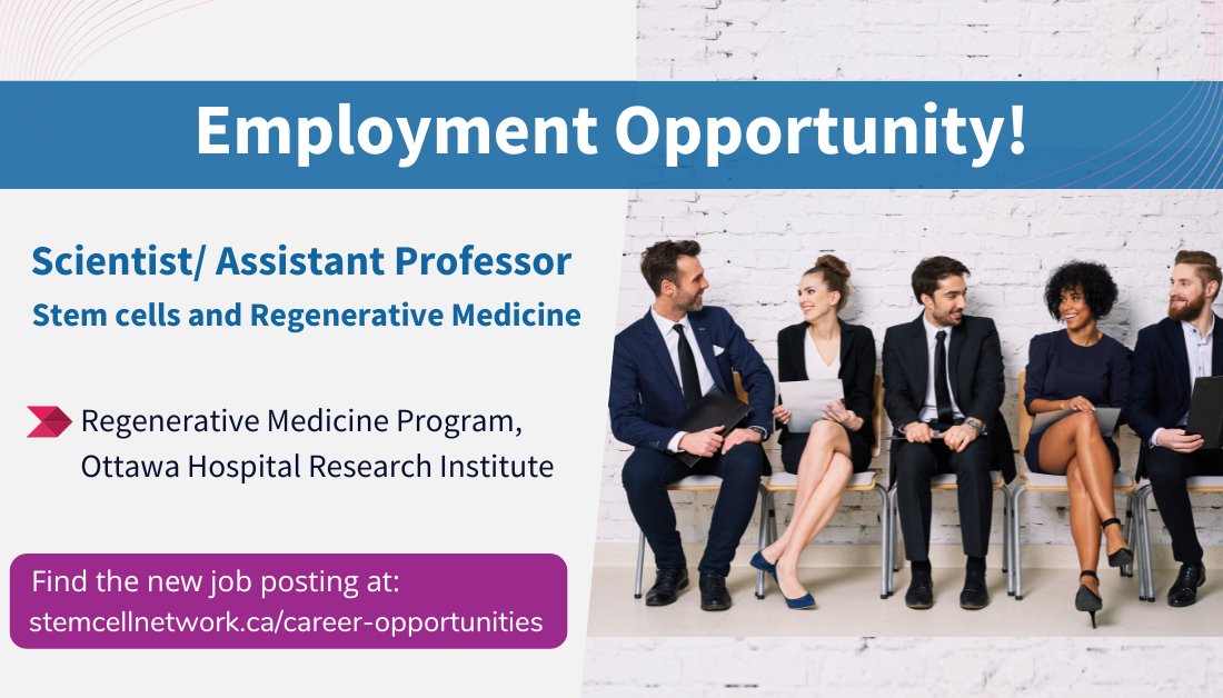 There's still time to apply! <a href="/Rudnicki_Lab/">Rudnicki Lab</a>  <a href="/OttawaHospital/">The Ottawa Hospital</a> Research Institute is currently seeking innovative and creative #scientists to apply for faculty positions in the Regenerative Medicine Program. For more details visit: ohri.ca/Careers/Detail…

#regenerativemedicine