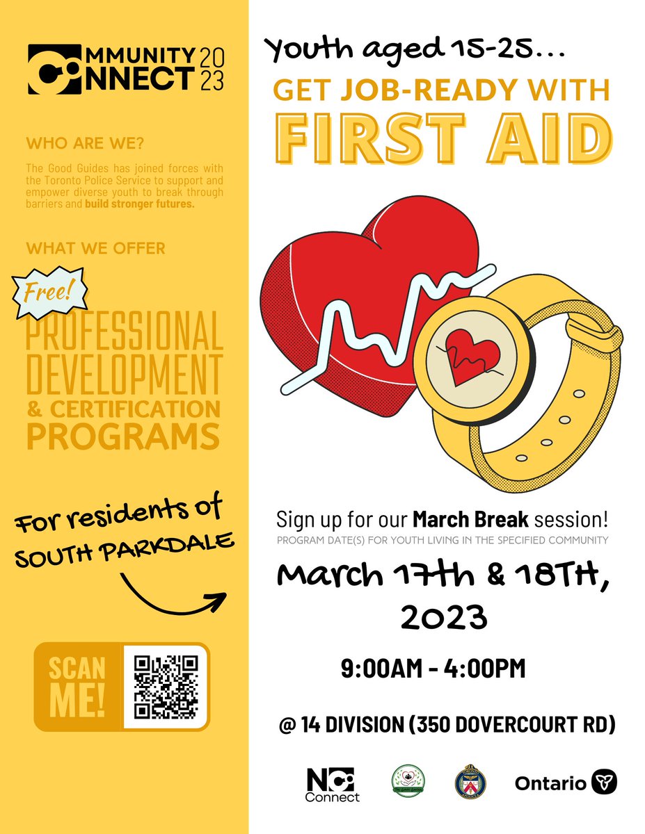 torontocop86442's tweet image. Free First Aid Training for youth - March 17th and 18th.
We still have a few spots !!!!