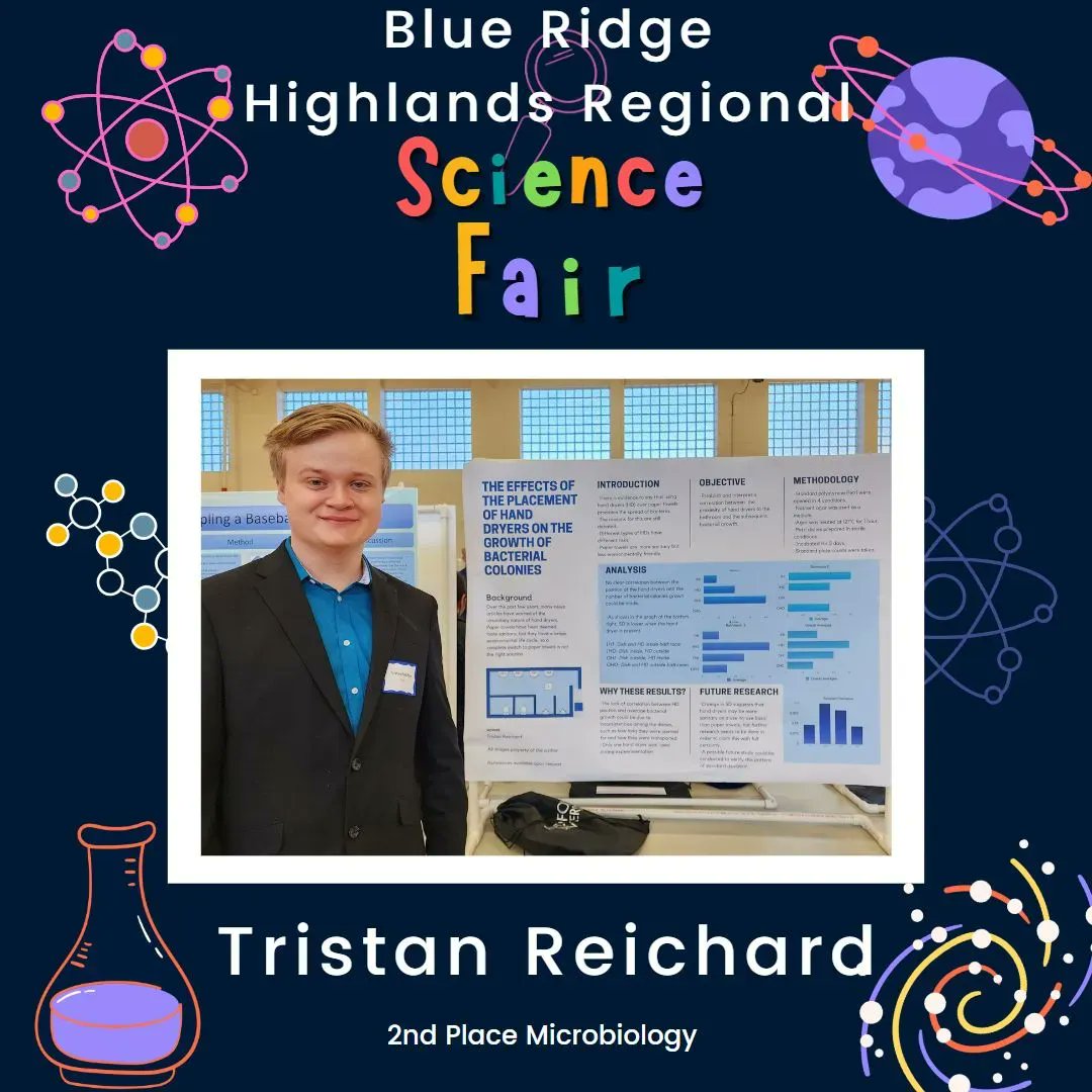 BHSchemTchr's tweet photo. This past weekend, we participated in the 32nd annual Blue Ridge Highlands Regional Science Fair.  Congratulations to Tristan who was awarded 2nd place in Microbiology. 
 
Stay tuned for more results later today!

@bburghsbruins #thisismcps https://t.co/ANxvxV5l0C
