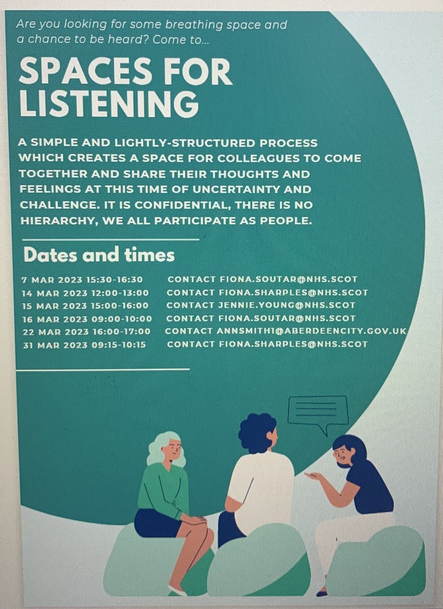 Lindamcauslan's tweet image. @NHSForthValley @Dodd68Fra @Kirstieahp @gowiththat27 @keljam04 @cshscp @AuntieGinge10 @Eileensharpahp  @brigidrussell51 Please come along for some connection and being heard time #wellbeing #spacesforlistening ⬇️⬇️
