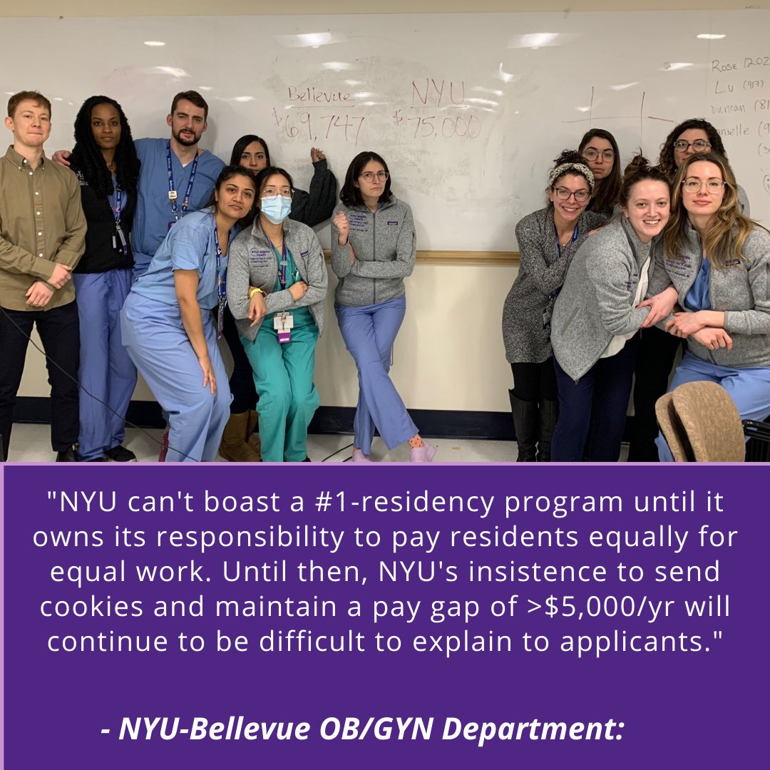 cirseiu's tweet photo. How is it that Bellevue and NYU housestaff are doing the exact same work, yet Bellevue residents are paid much less just because? @nyulangone, are we worth less to you? Do our needs not matter as much? 

We are the same program and we demand equal treatment! https://t.co/QgYAznnmoE