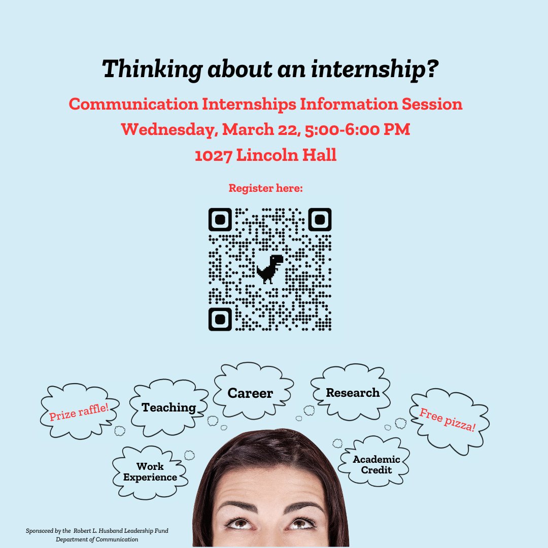 📣 Undergrads: Looking at your future plans? We're excited to host two events about this topic on March 22!

Please register for these events in advance.

🔸 Ace the Career Fair: bit.ly/3ZWngBA
🔹 Communication Internships Information Session: bit.ly/3ZBaFDW