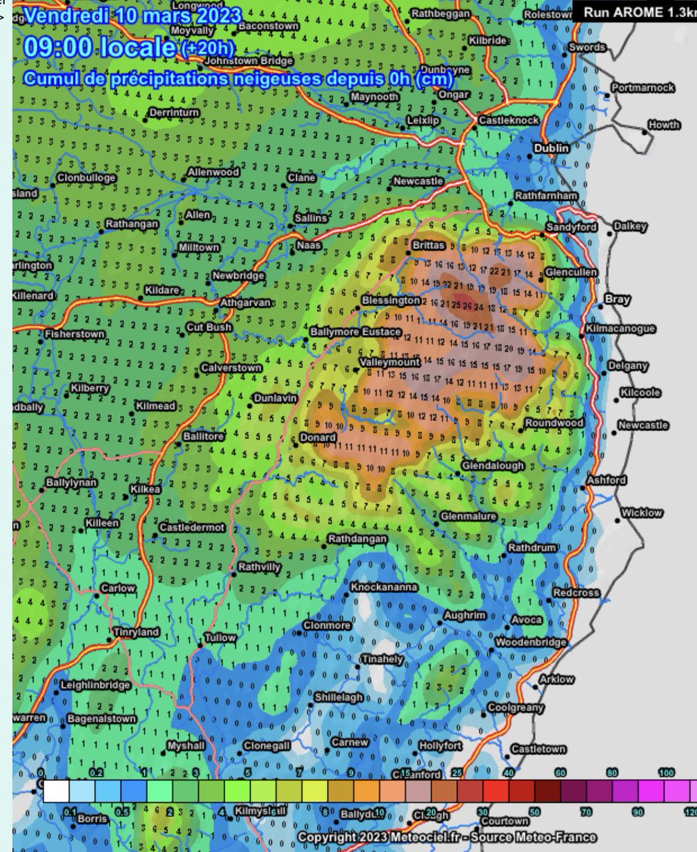 Carlow Weather on Twitter "Latest high resolution AROME weather model