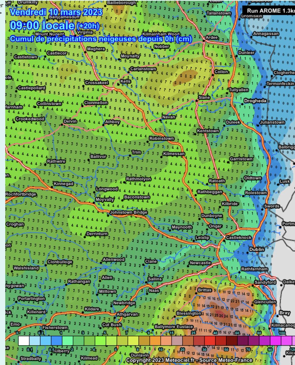 Carlow Weather on Twitter "Latest high resolution AROME weather model