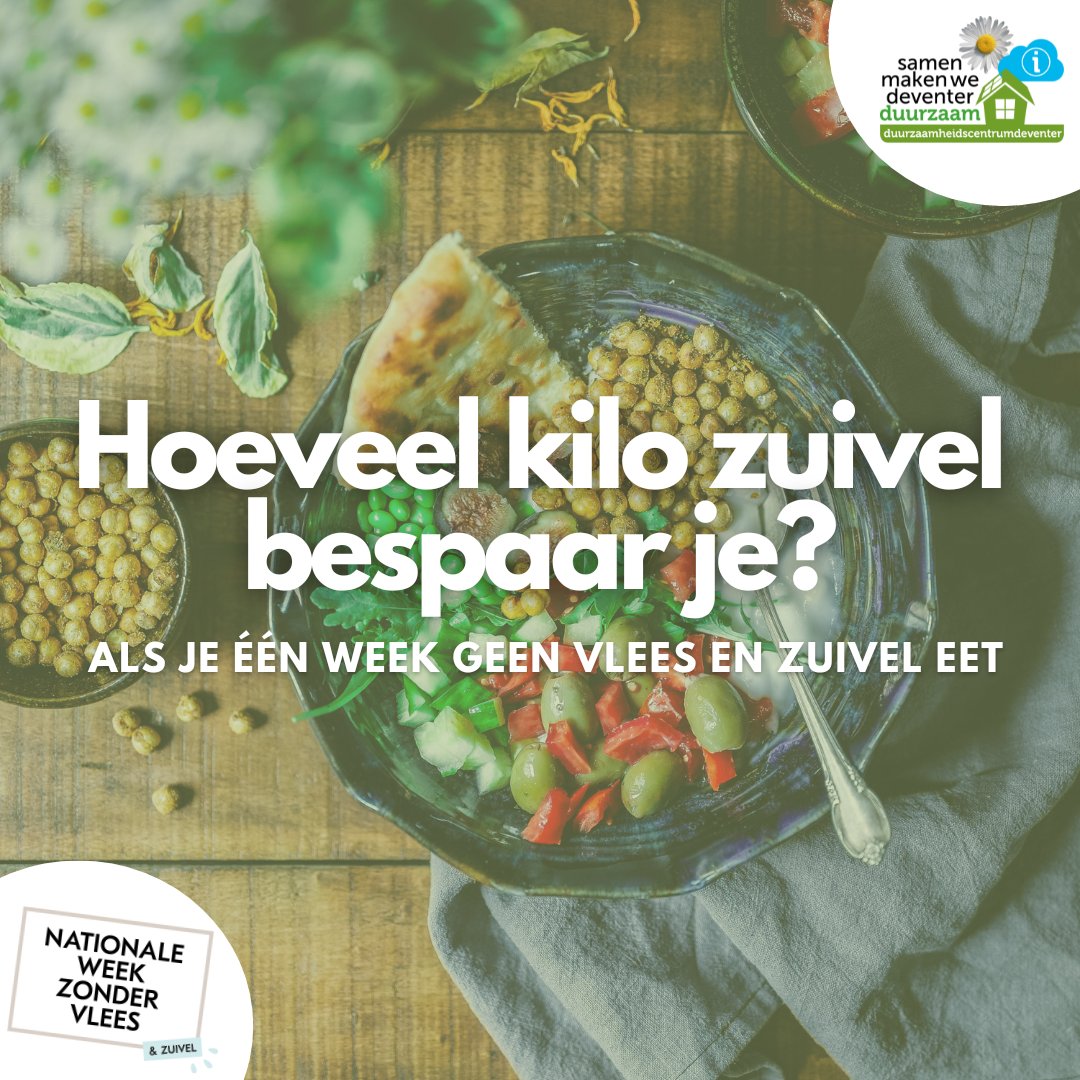 2,4 KILO ZUIVEL 🥛🥚
De gemiddelde volwassen Nederlander consumeert wel 339 gram zuivel per dag. Door het niet eten en drinken van zuivel wordt er per persoon tijdens de Nationale Week Zonder Vlees &amp; Zuivel dus wel 2,4 kilo zuivel bespaard.

Bron: Nationale Week zonder Vlees