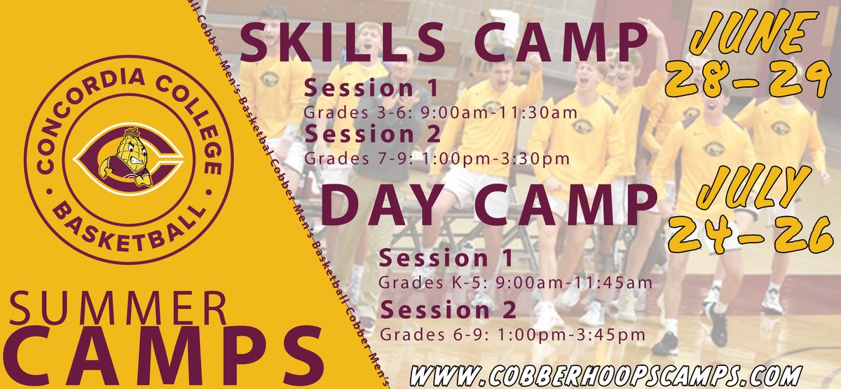 📢Check out our youth summer camps on campus. Our program is looking forward to another great summer of camps in Memorial. Get signed up today at cobberhoopscamps.com