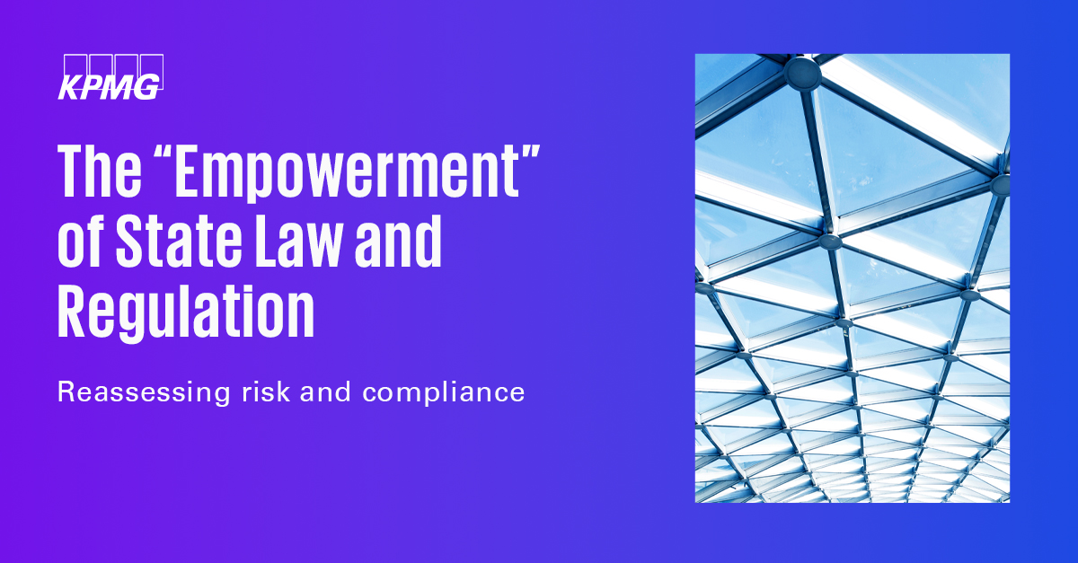 VincentValle's tweet image. KPMG_US: Feeling the growing “empowerment” of #stateandlocal regulatory activity? Our new KPMG Regulatory Insights article walks through what companies must consider across #regulatory divergence; inventory; complexity; scrutiny; and enforcement. Check i…