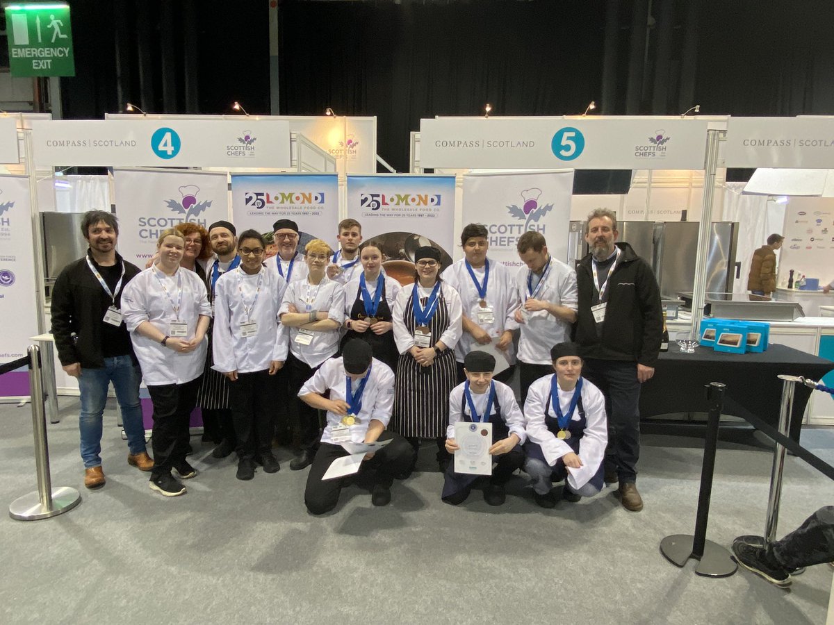 That us in our way home. Our students picked up 4 Golds, 8 Silver, 10 Bronze, 15 merits and 1 more place in the Young risotto final competition in London. They also go away with valuable feedback from the judges in preparation for @WestLoCollege @ScotHot2023 @HRC_Event