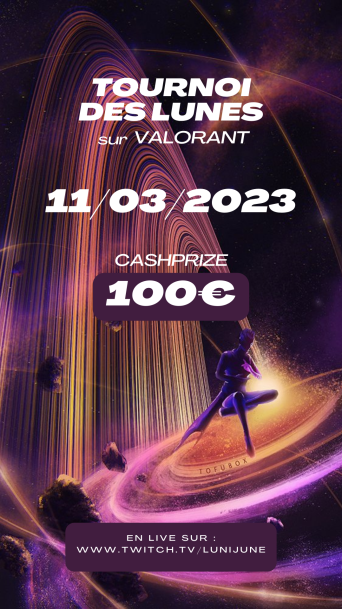 ET PAF Samedi on va cliquer fort pour le Tournoi Des Lunes !
Merci <a href="/LuniJune/">LuniJune</a>  pour l'orga on va tout ravager !

#TDL