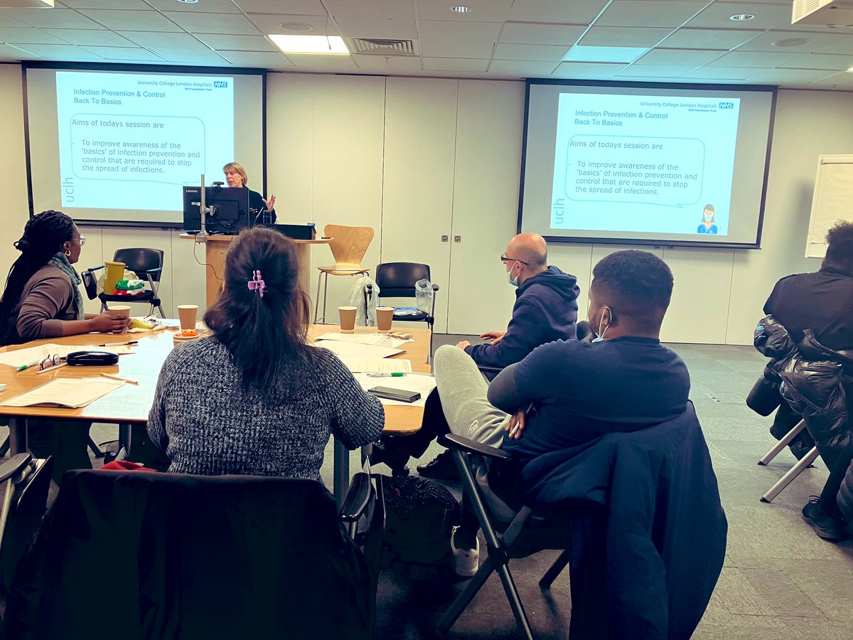 OrlandaCristian's tweet photo. An interactive and fun study day organised by GI Team for their brilliant @uclh HCAs. 👏
@Janet_180783 @loudutch @jcvdelapaz @SaiireSays @RidulmeM @Arturo9892 @Jodz98193563 

Thank you for having us @ipc_uclh 

#OneTeam https://t.co/hY5Fiod5R0