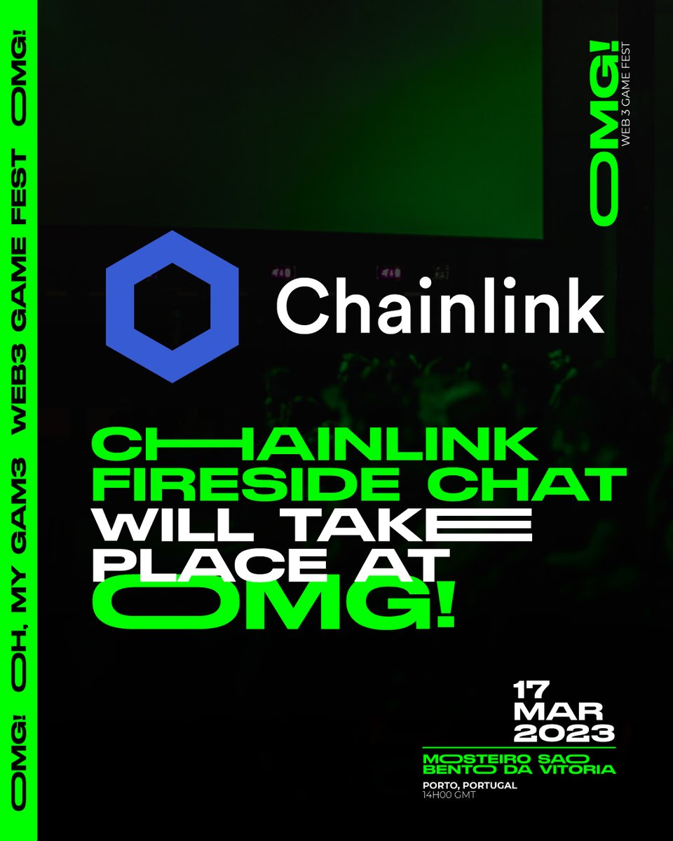 🔥🛋Join <a href="/chainlink/">Chainlink</a> for an intimate Fireside Chat at Oh, My Gam3!
Hear from industry leaders on #blockchain and #smartcontracts. Don't miss out!

⚠️Don’t forget, to enter OMG3 you must register at:
➡️lu.ma/omgporto

omgporto.com
 #OMGam3