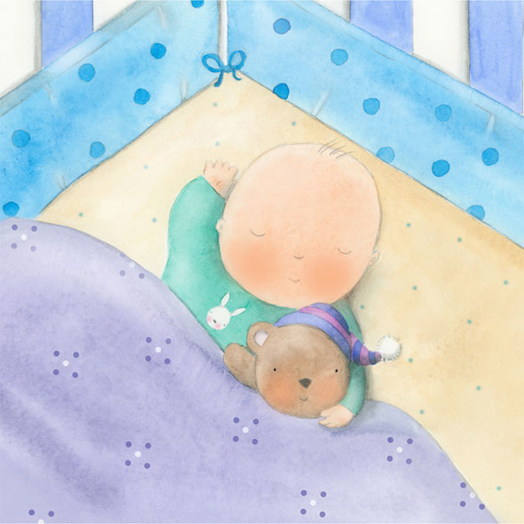 Shh... baby sleeping 💙 #kidlitart #baby #babybook #boardbook #childrensbook #childrensbookillustrator #watercolorart