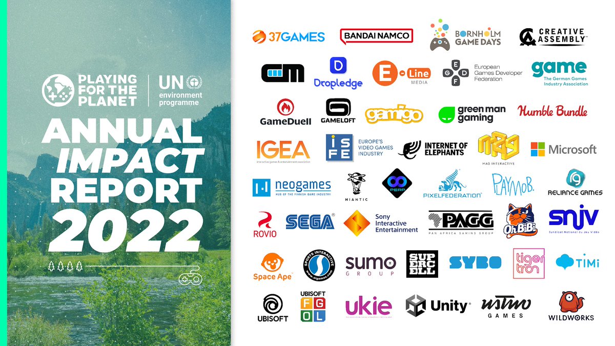 Pixel Federation (@pixelfederation) on Twitter photo The Playing for the Planet 2022 Annual Impact Report is out today! 🌍Dive in to read more about how the gaming industry is coming together to action on climate and more: playing4theplanet.org/AIR #Playing4ThePlanet <a href="/P4PAlliance/">Playing for the Planet Alliance</a> <a href="/UNEP/">UN Environment Programme</a> The Playing for the Planet 2022 Annual Impact Report is out today! 🌍Dive in to read more about how the gaming industry is coming together to action on climate and more: playing4theplanet.org/AIR #Playing4ThePlanet <a href="/P4PAlliance/">Playing for the Planet Alliance</a> <a href="/UNEP/">UN Environment Programme</a>