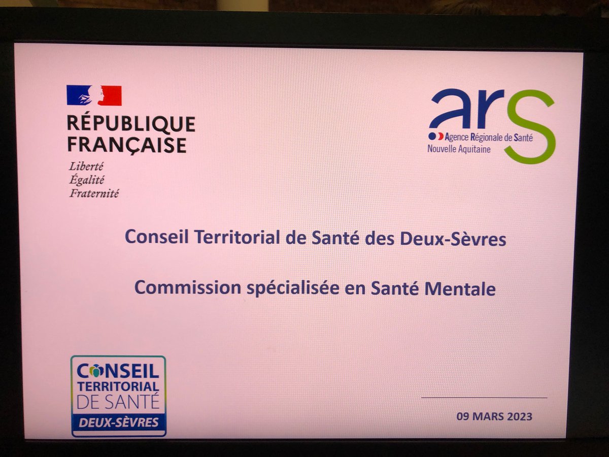 ARS_NA_DD79's tweet photo. #démocratie_sanitaire La DD ARS participe à la commission #santémentale du  #CTS79 ce jour. Echanges avec les acteurs et partenaires sur les actualités et projets dans le département. https://t.co/35zvrRChHa