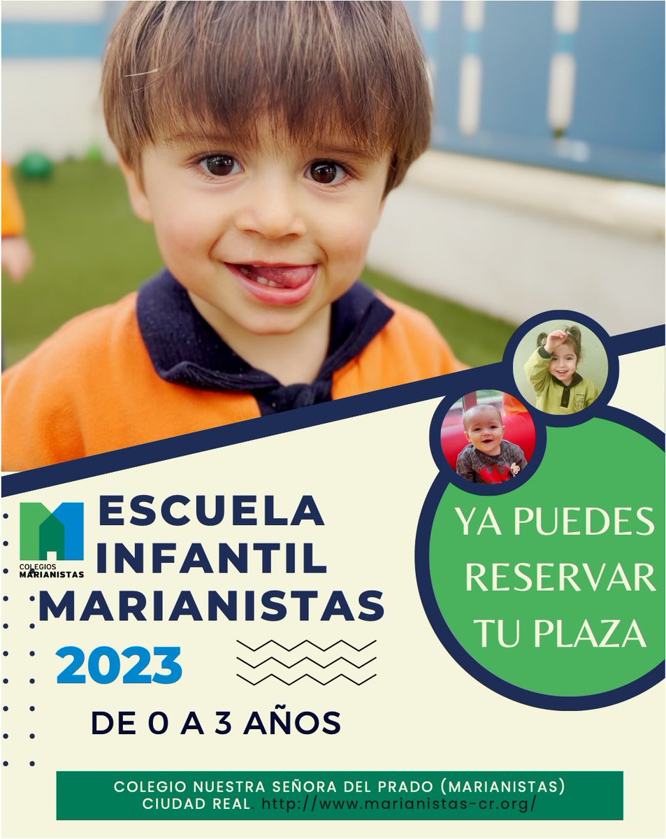 Ya está abierto el periodo de solicitud de plaza para nuestra escuela infantil 0-3. Haz tu reserva a través de marianistas-cr.org/content/admisi…