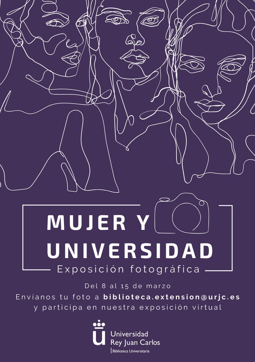 BURJC's tweet photo. En el campus, en la biblioteca o en el aulario, en la cafetería o en el césped… haz una foto acorde con el lema "Mujer y universidad" y envíala a biblioteca.extension@urjc.es para participar en nuestra exposición virtual ¡Tienes hasta el 15 de marzo! @igualdadurjc @CulturaUrjc https://t.co/W6vBNiduUD