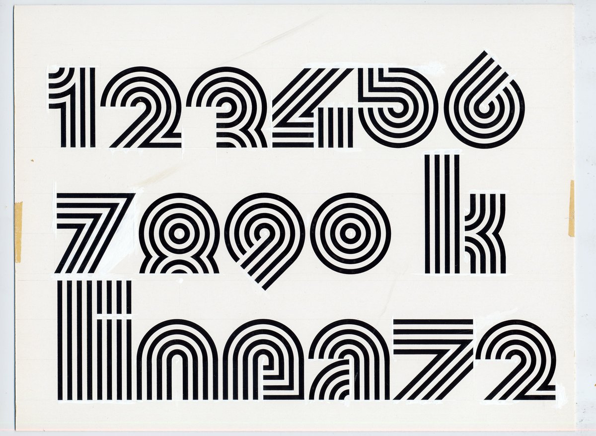olofch's tweet photo. Original drawings of Linea 72 by Roland Hirter in 1972. Available now with 10 stylistic sets for print and web on https://t.co/fZX0zRena3 
#newfont #typerelease #Linea72 #seventies https://t.co/EnuHohW0rg