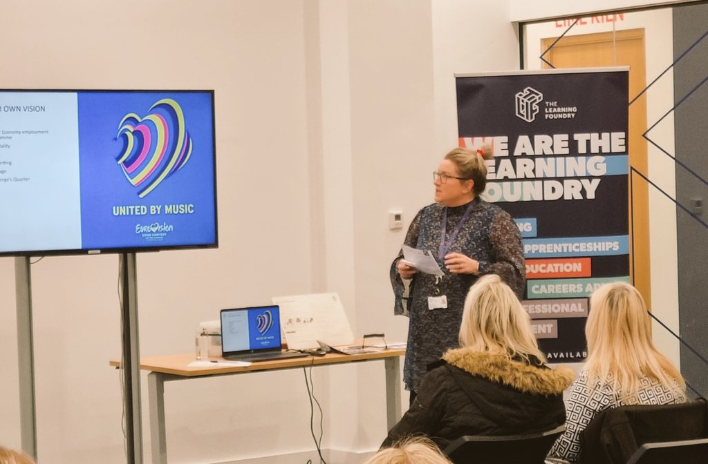 HWardy's tweet photo. Thanks for inviting me to the event today @TLFtweet! Great to hear about the opportunities for employers to access funded training to help get the region #Eurovision2023 ready!! https://t.co/psaPyuVBic
