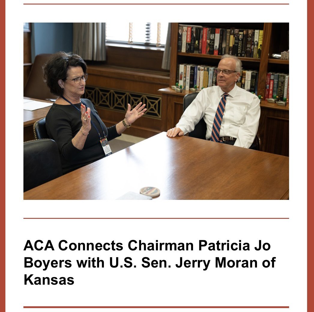 BoyersPatty's tweet photo. An #Outstanding meeting with @SenatorMoran! #BoyerosaBeef buys our BULLS from Kansas &amp; Senator Moran takes care of the #BULL in Washington, DC! @ACAConnects @GRANTatACA @rshawreds 
#RuralBroadbandStrong! #NoOverBuilding! #DoNoHarm! https://t.co/PMB77YzVrp
