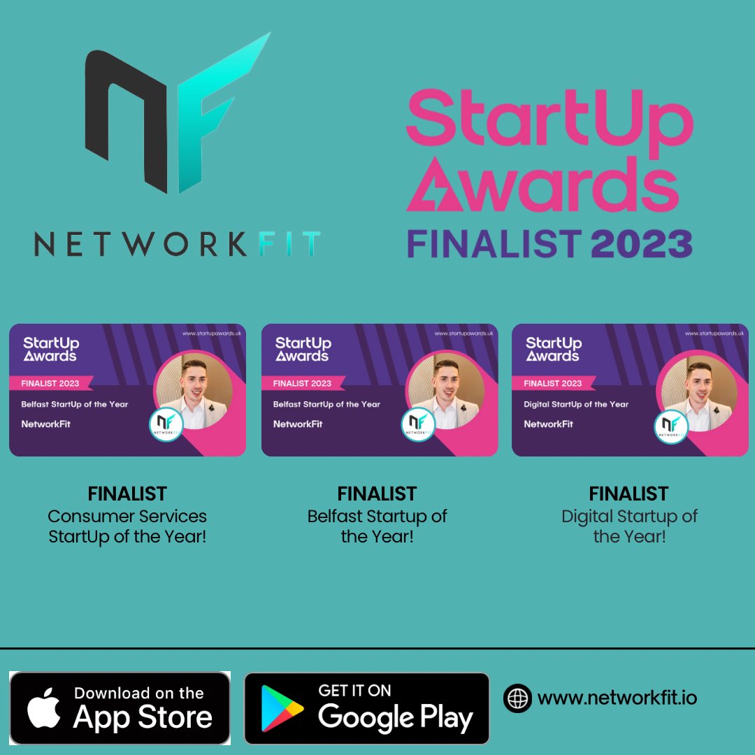 We are finalists for the @StartUpNational Awards in 3 Categories!

Previous winner of the Mobile & Emerging Technologies startup 2022 and now Finalists for:
Consumer Services StartUp of the Year
Digital StartUp of the Year
Belfast Startup of the Year
#startupawards #startup