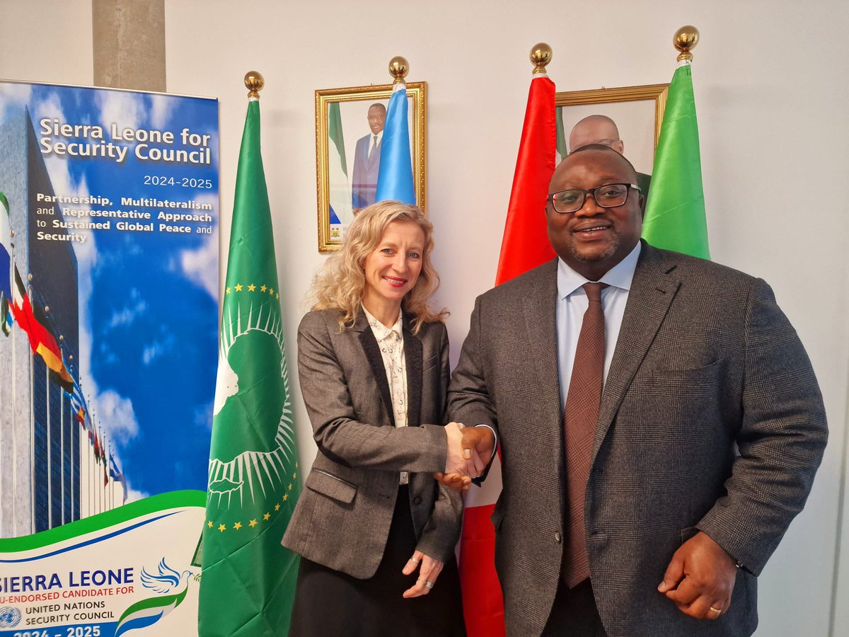 I had the pleasure of meeting HE Ambassador Gberie of #SierraLeone to discuss how <a href="/IDMC_Geneva/">IDMC</a> can support his government in monitoring &amp; managing climate and #disaster #displacement. We look forward to collaborating and meeting colleagues in #Freetown very soon.