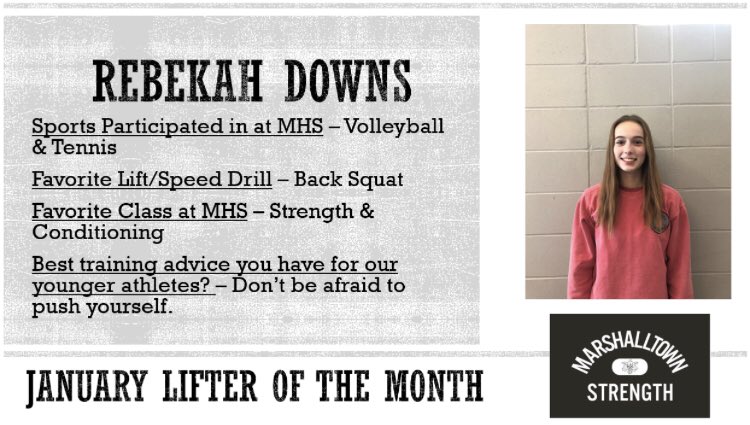Good job Rebekah! Continue to lead by example with your training and practice habits! #HaveIntent