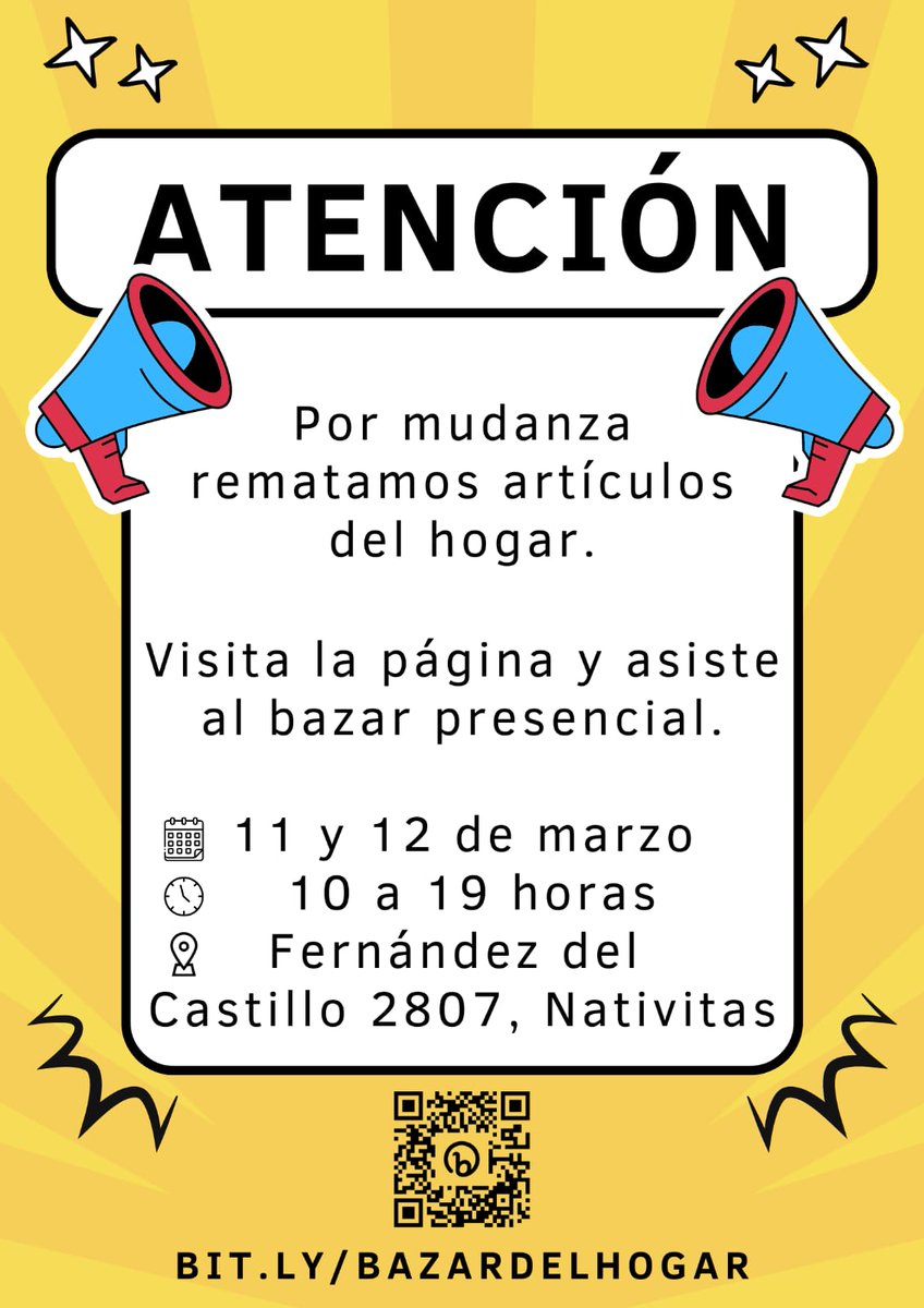 Amistades de #CDMX. Les esperamos el 11 y 12 de marzo en nuestro "bazar del hogar". Estaremos vendiendo una variedad de artículos.
Francisco Fernández del Castillo 2807.
#venta #remate #nativitas #BJ <a href="/VillaDeCortesBJ/">Villa de Cortés 🌳🌲🌴🍃💧🚴🍉</a>
