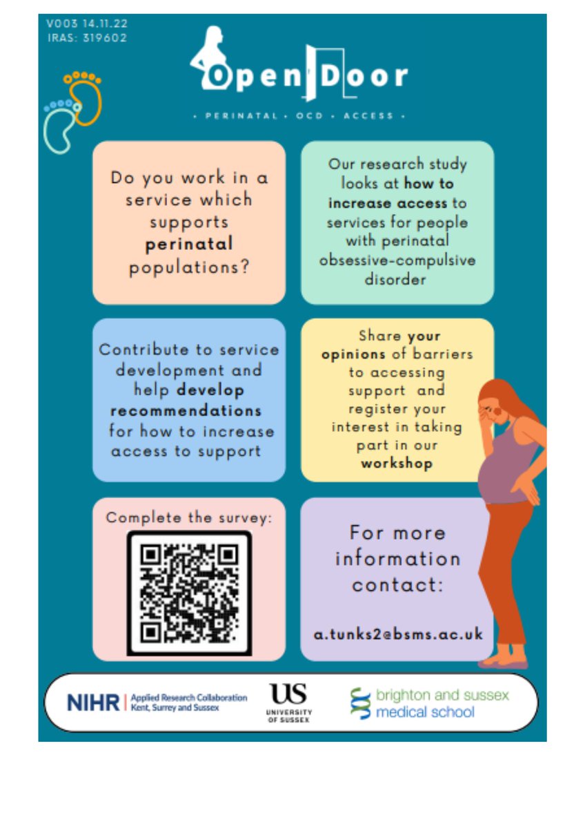 LSCFTResearch's tweet image. *NEW* Research!
Open to all NHS colleagues who support perinatal populations! Take some time to share your opinions through our confidential &apos;OpenDoor&apos; study and make a difference.

Link&amp;gt; 
universityofsussex.eu.qualtrics.com/jfe/form/SV_aW…

#InternationalWomensDay
#GetTheResearchBug
#PerinatalCare