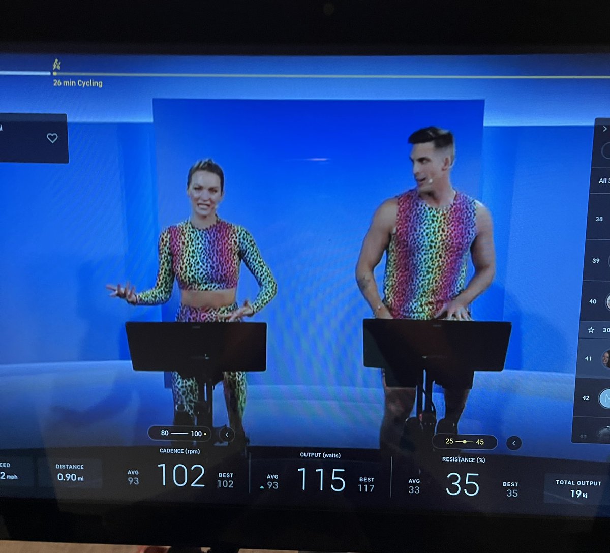 Jet lagged from trip home from African Safari. Hopped on <a href="/onepeloton/">Peloton</a> bike and found <a href="/CodyRigsby/">Cody Rigsby</a> @leannehainsby in leopard print. So apropos and so fun! Just what I needed.