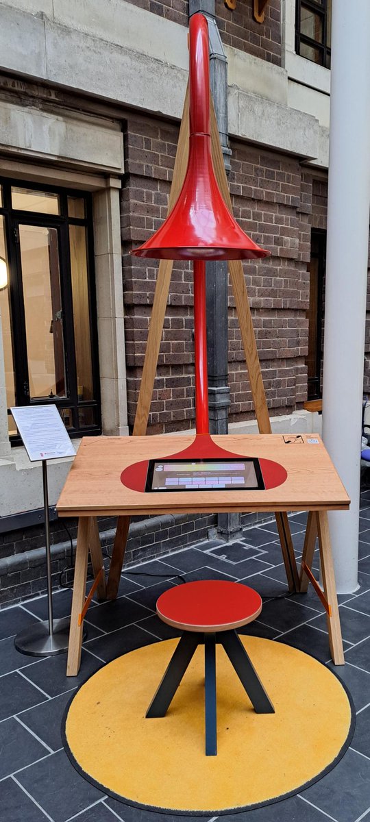 The #ListeningDesk is an interactive sound sculpture created by @EmilyPeasgood in collaboration with @BLSoundHeritage and eight partner institutions across the UK, funded by @HeritageFundUK Come and listen to sounds that have been preserved by the #UOSH Project @NLWales
