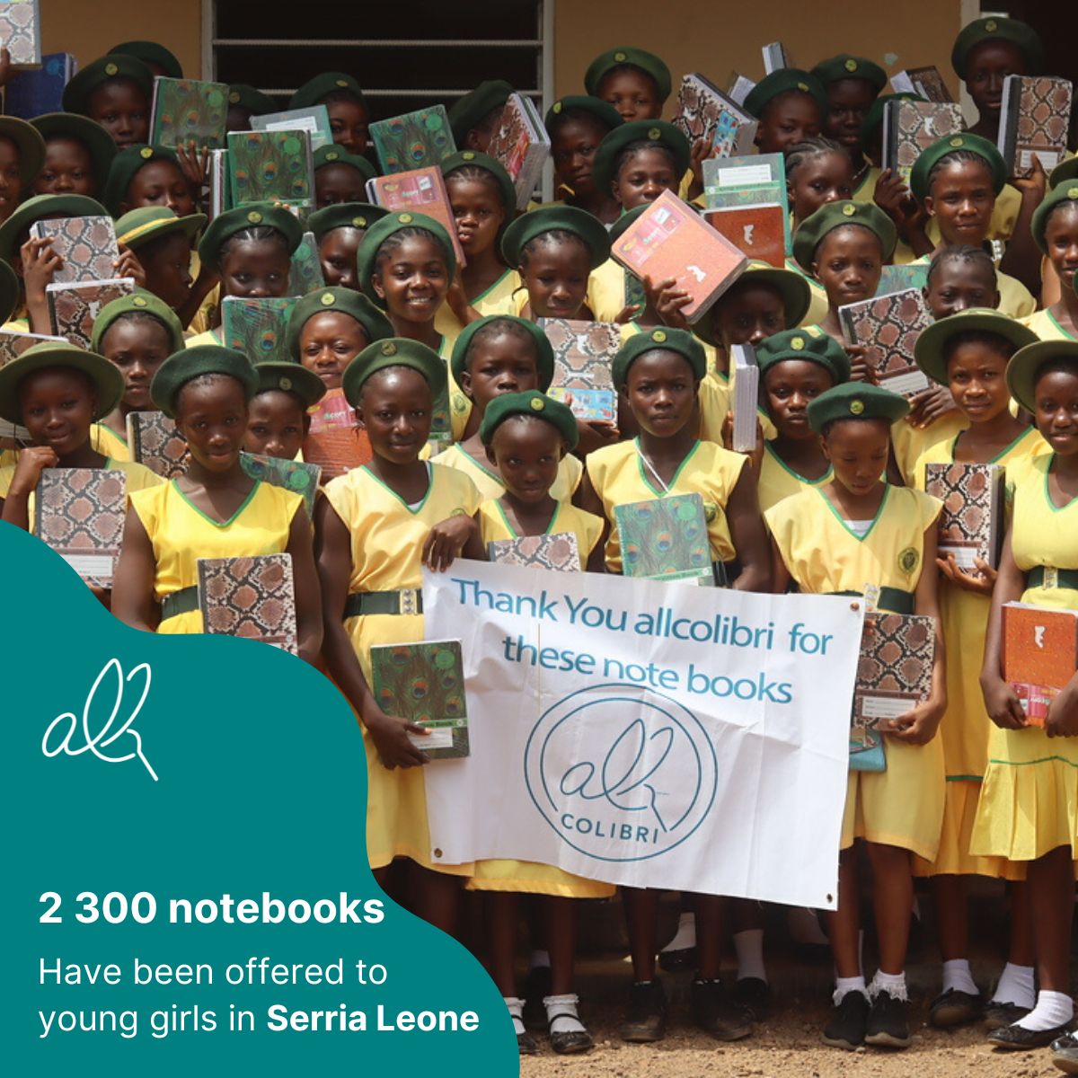 We are thrilled to announce that we have been able to distribute 2300 notebooks to young girls in 📍Sierra Leone.
Through this initiative, we aim to empower these girls by providing them with access to education and the tools they need to succeed.