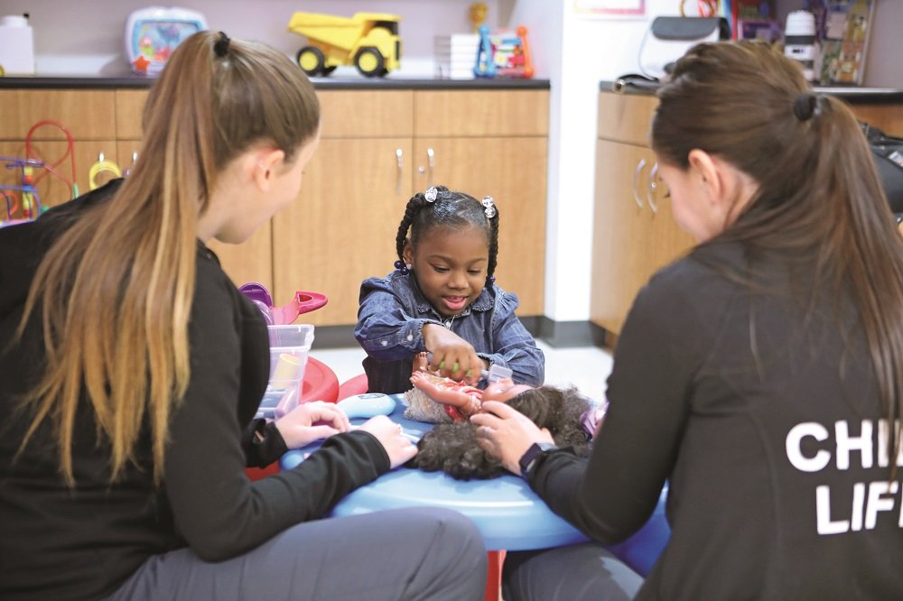KennedyKrieger's tweet photo. Our #ChildLifeTeam uses a variety of therapeutic play and interventions to reduce fear, anxiety, and pain and make appointments and visits easier for our patients. Thank you to our #ChildLifeSpecialists for the essential work that they do! #ChildLifeMonth (1/2) https://t.co/B1Wj42vp7n
