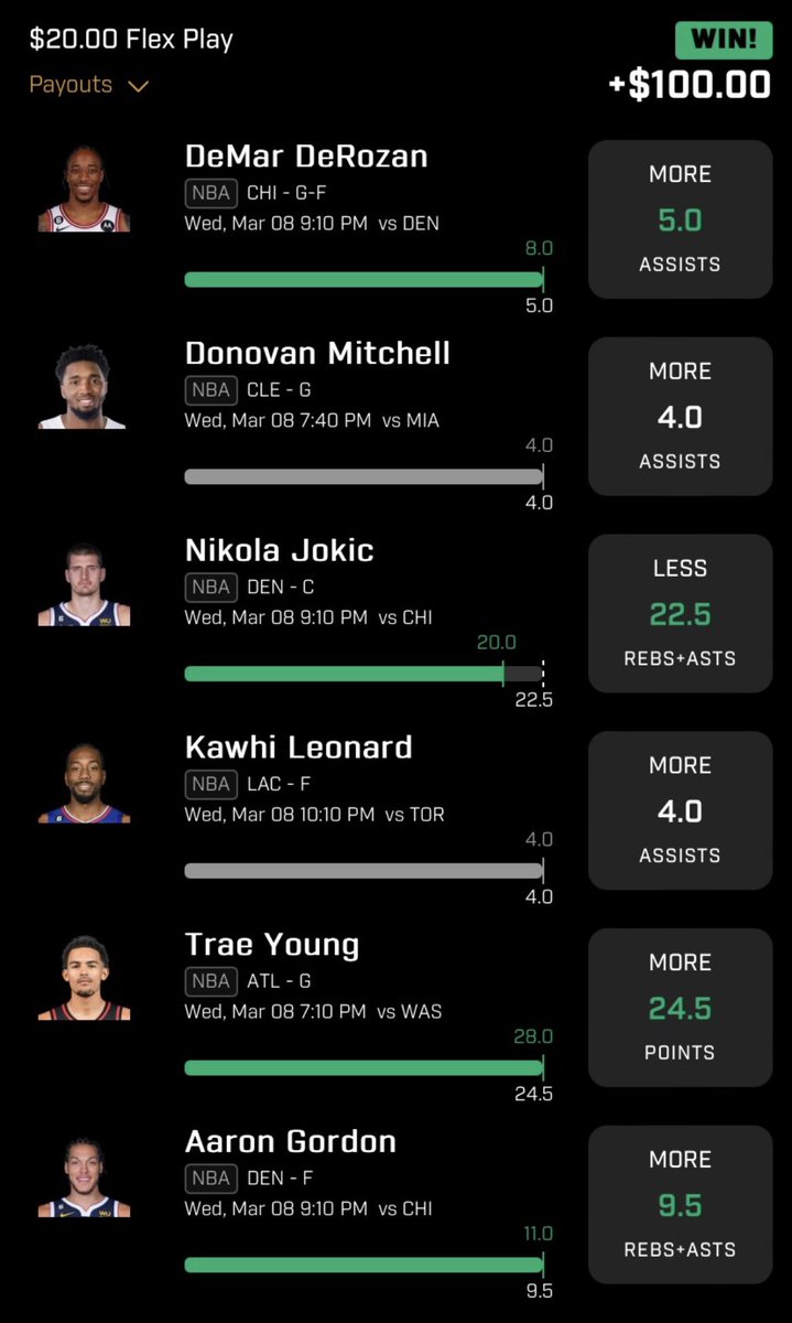 TMGBETS's tweet photo. Last nights recap of a few wins! Join the discord and follow the Twitter to never miss a drop!! #FanDuel #prizepicks #DraftKings #GamblingTwitter #MA #sportsbetting 💰🧑🏽‍💻 https://t.co/2sshNCsljQ
