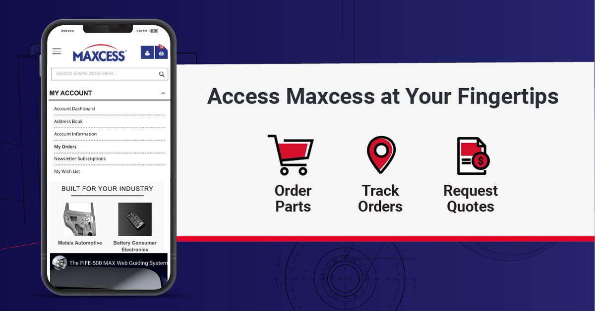 Order through the MyMaxcess shopping portal for:

✔️ Quick quotes
✔️ Easy ordering &amp; reordering
✔️ Production &amp; delivery tracking
✔️ Easy access to inventory management &amp; order history
✔️ Repair or refurbishment status
✔️ Every MAGPOWR part now available for online ordering