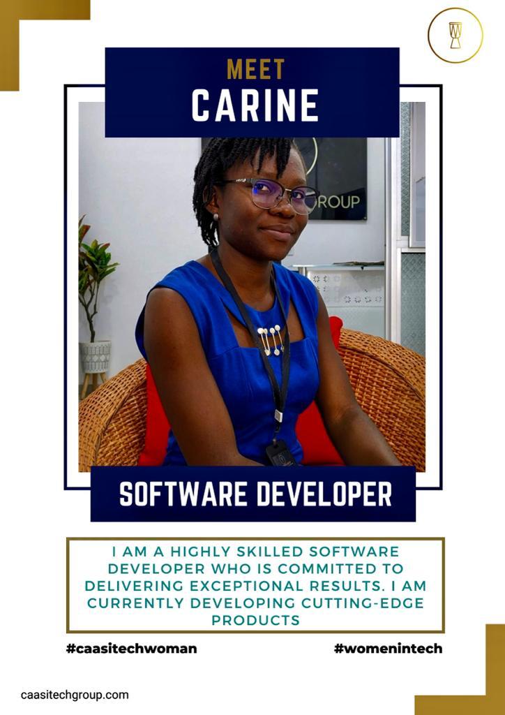CaasitechA's tweet photo. "Meet Mah Ange-Carine Muma, Software Developer at Caasitech Group. With a passion for singing, dancing, and movies, I bring a creative edge to my work. As a skilled developer.
# caasitechwoman
#womenintech #SoftwareDeveloper
#TechLover #Innovator #CaasitechGroup https://t.co/NRA8YfLrmU