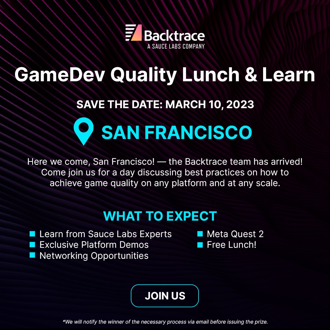 Save the date for the last leg of our roadshow in SPIN San Francisco, CA, on March 10, 2023.

Learn how to achieve game quality on any platform, connect with experts and other developers, and get a free lunch!

Register now at ow.ly/ByM650MRk0U, and we'll see you there!