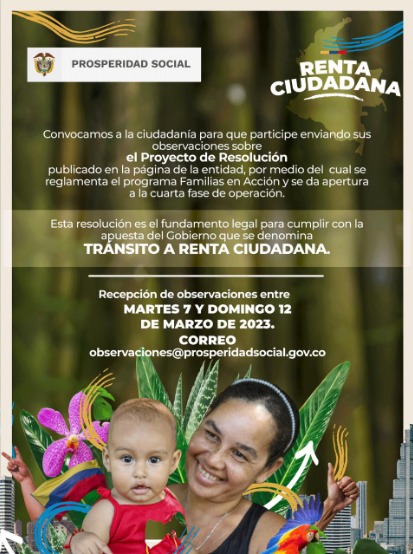 Alcsanjose's tweet photo. #SanJoséDePare  Participe enviando sus observaciones sobre la reglamentación y apertura de Familias en Acción Fase IV, denominada "Tránsito a Renta Ciudadana" Encuentre la resolución en el siguiente enlace:
https://t.co/dKUtmSTCiS https://t.co/xCEoEzZp1v