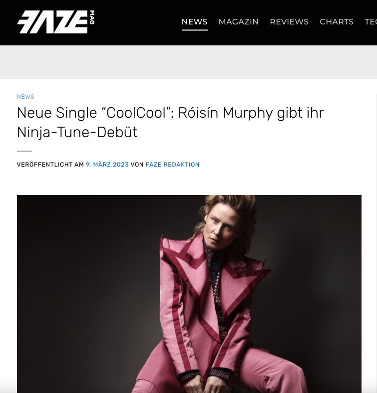 ninjatuneDE's tweet photo. Surprise surprise: @roisinmurphy ist jetzt bei @ninjatune und veröffentlicht erste Single #CooCool, produziert von @PampaRecords' #DJKoze - das @FAZEmag hat alle Infos: https://t.co/GQ1Iob3jcG
#CooCool von #róisínmurphy hören: https://t.co/I4BJ56lJqO https://t.co/XYBb3nkkSM