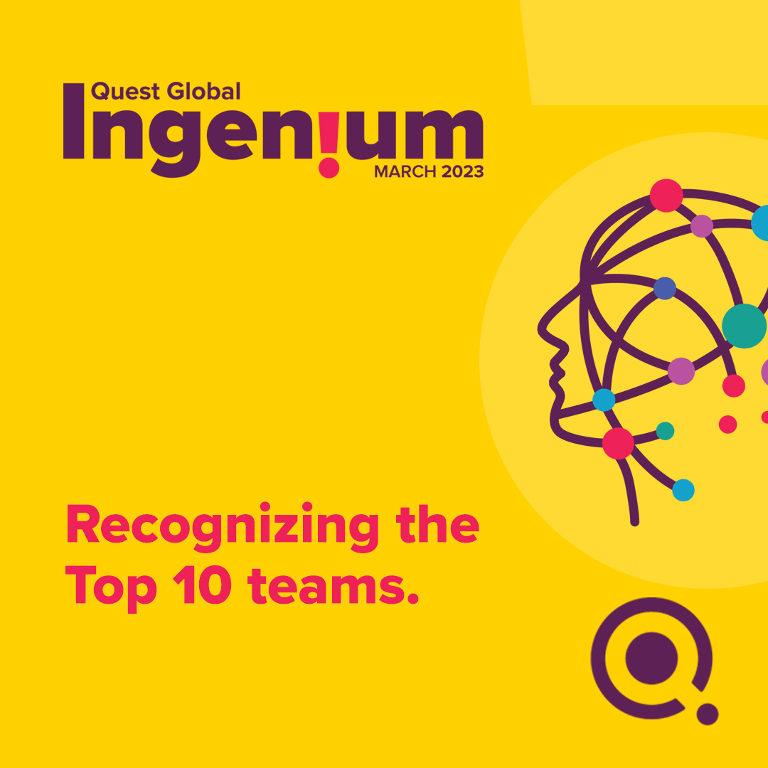 Quest_Global's tweet photo. We can’t wait to find out which team takes the coveted 1st place, an all-expenses-paid international trip to an engineering facility at the #Ingenium grand finale on March 17, 2023.
https://t.co/iaQ89v0rC4
#Ingenium #QuestGlobal #problemsolving #engineeringcompetition https://t.co/HbCJAocbzk