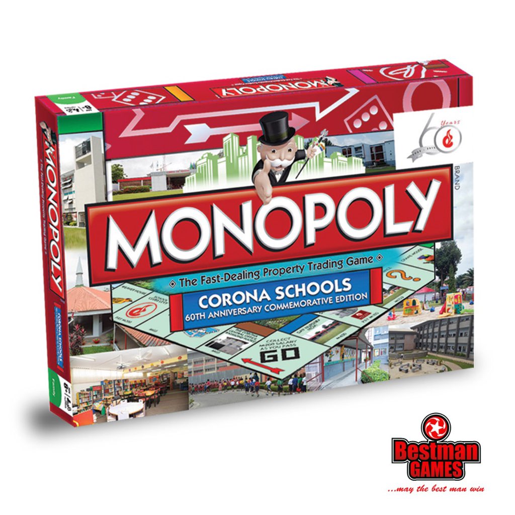 Get your customized Monopoly edition today and add some fun to your corporate events.

Please reach out to us via info@bestmangames.com to find out more!

#Bestmangames #MonopolyEdition #coronaschoolstrustcouncil #CoronaTrustCouncil #MonopolyinSchools #FinancialEducation