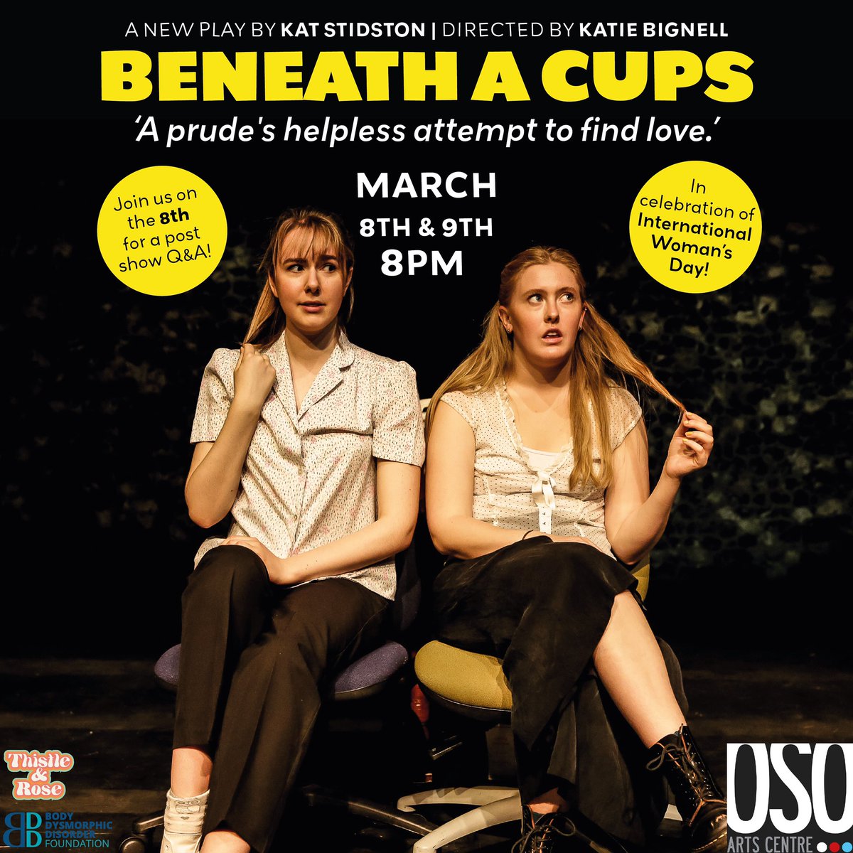 Our last show of the evening is @ThistleRoseCo's Beneath A Cups @OSOArtsCentre 

We had high praise for their previous work, Post Sex Spagbol, so we're hoping this will be another great show.  We've sent @Robwarren348 along to find out.

#theatre #fringetheatre #femaleledtheatre